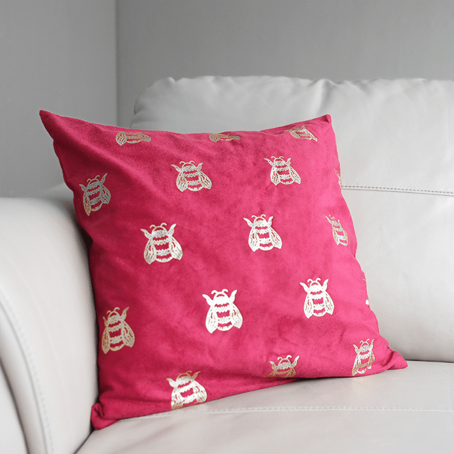 Killian Crimson Bees Throw Pillowcase