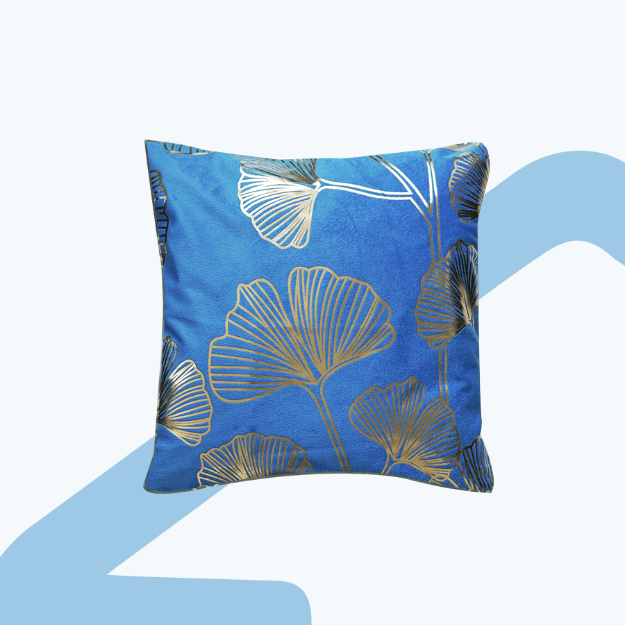 Killian Navy Blue Gingko ThrowPillowcase