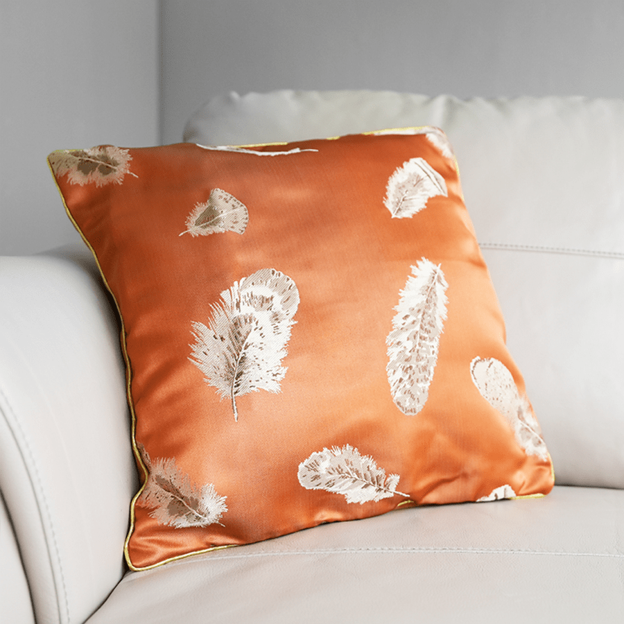 Seraph Amber Feather Throw Pillowcase