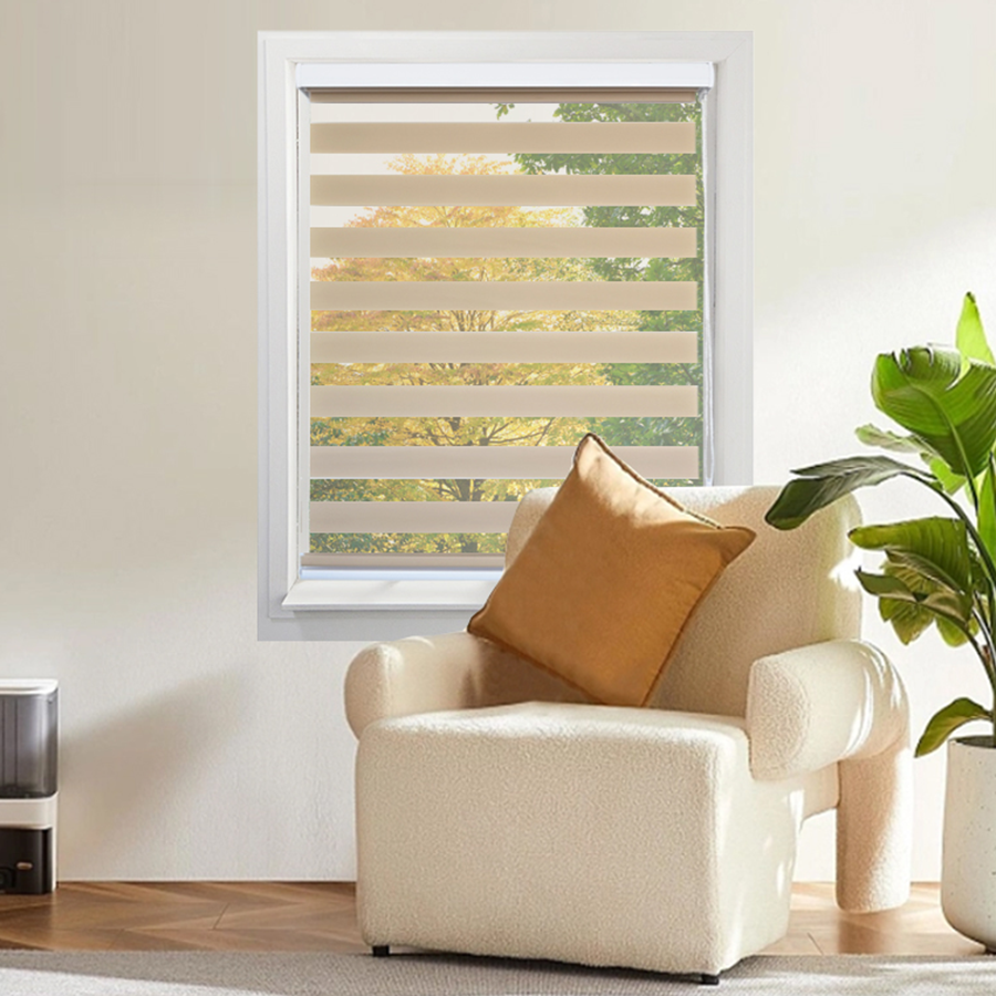 Brown Zebra Non-blackout Blinds