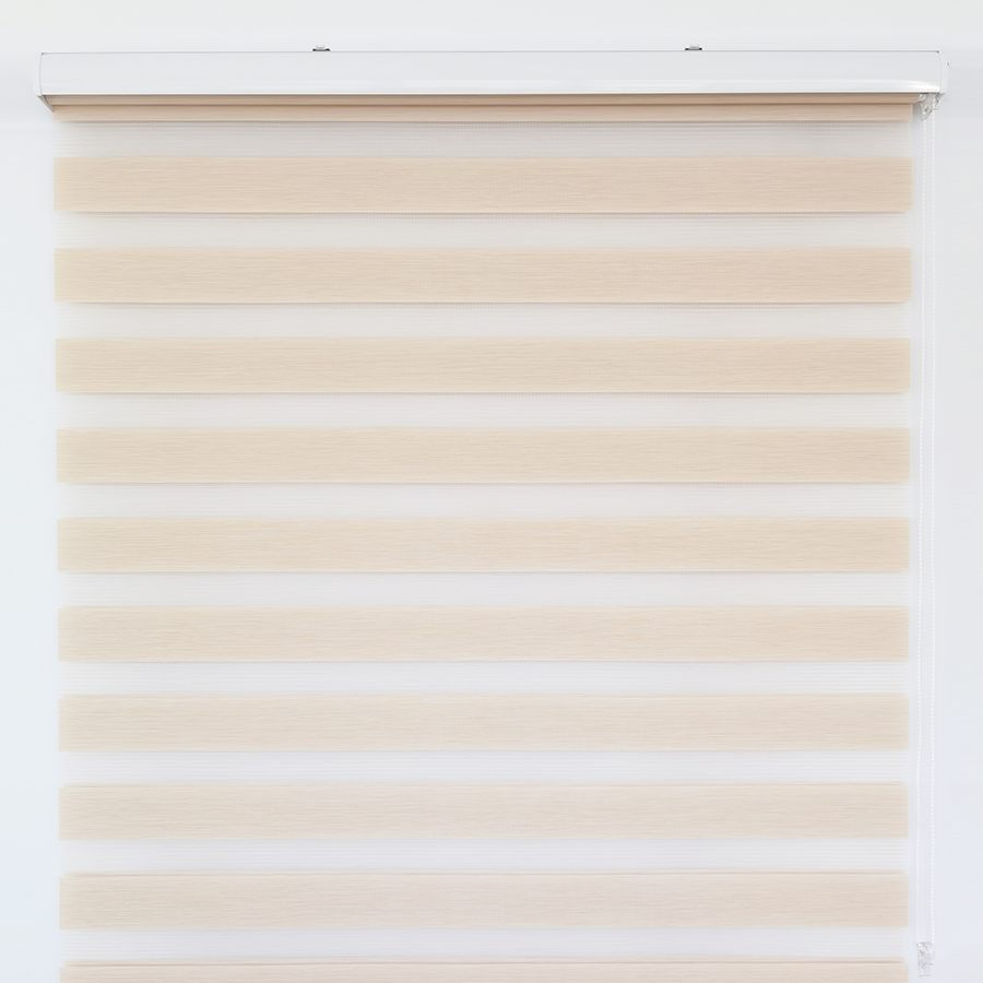 Beige Linen Zebra Semi-Blackout Blinds