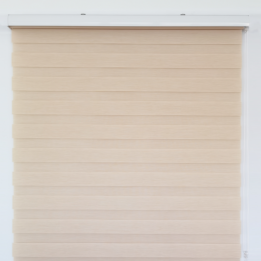 Beige Linen Zebra Semi-Blackout Blinds