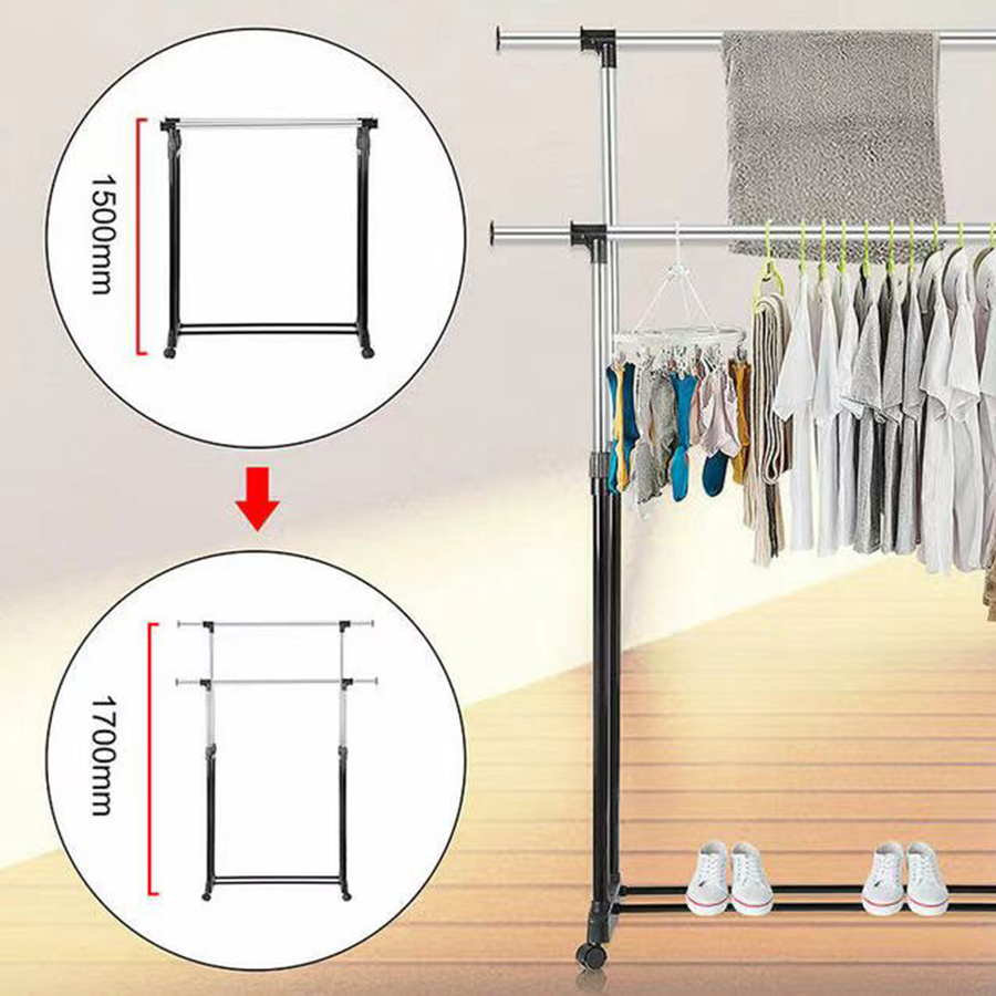 Valen Double Rod Garment Rack