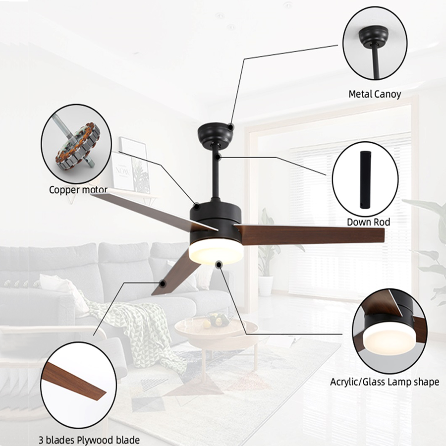 Fordel Ceiling Fan with Reversible Blade