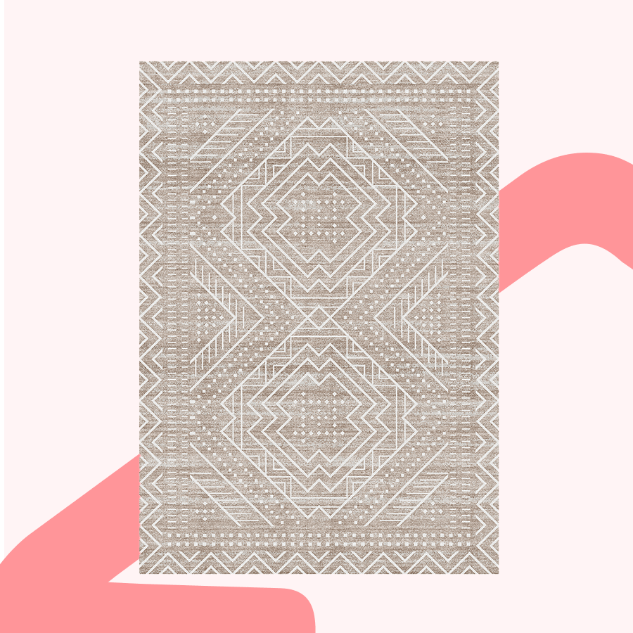 Akar Boho Tan Waterproof Rug