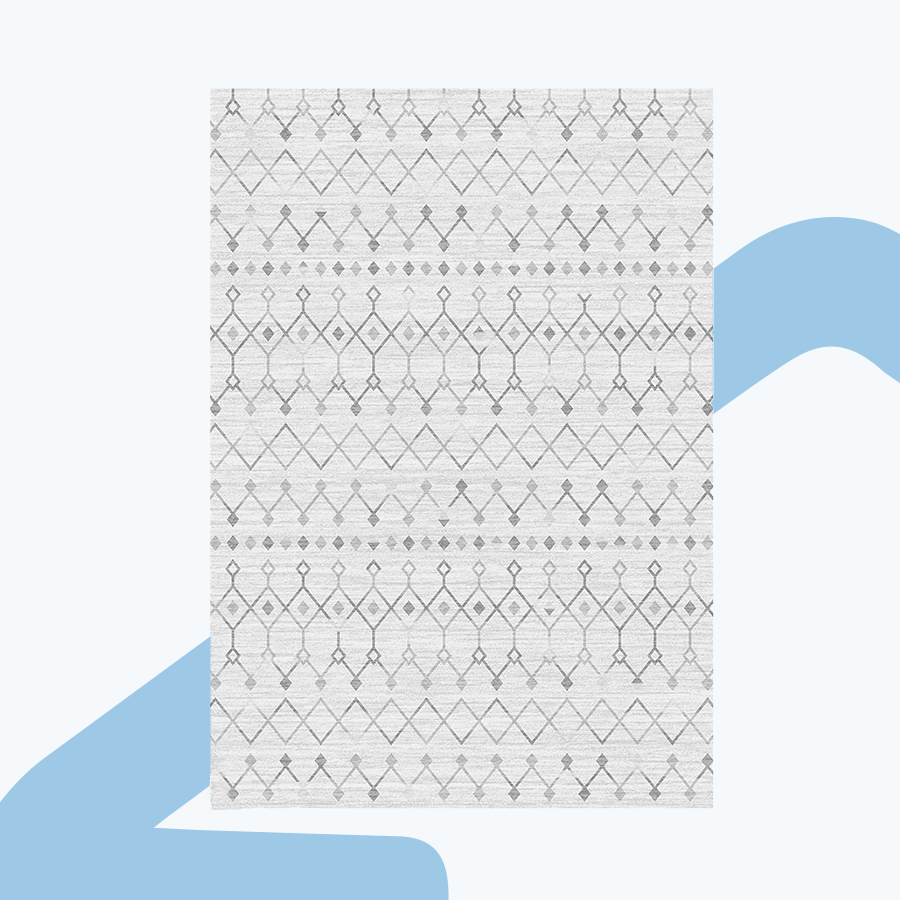 Akar Boho White Waterproof Rug