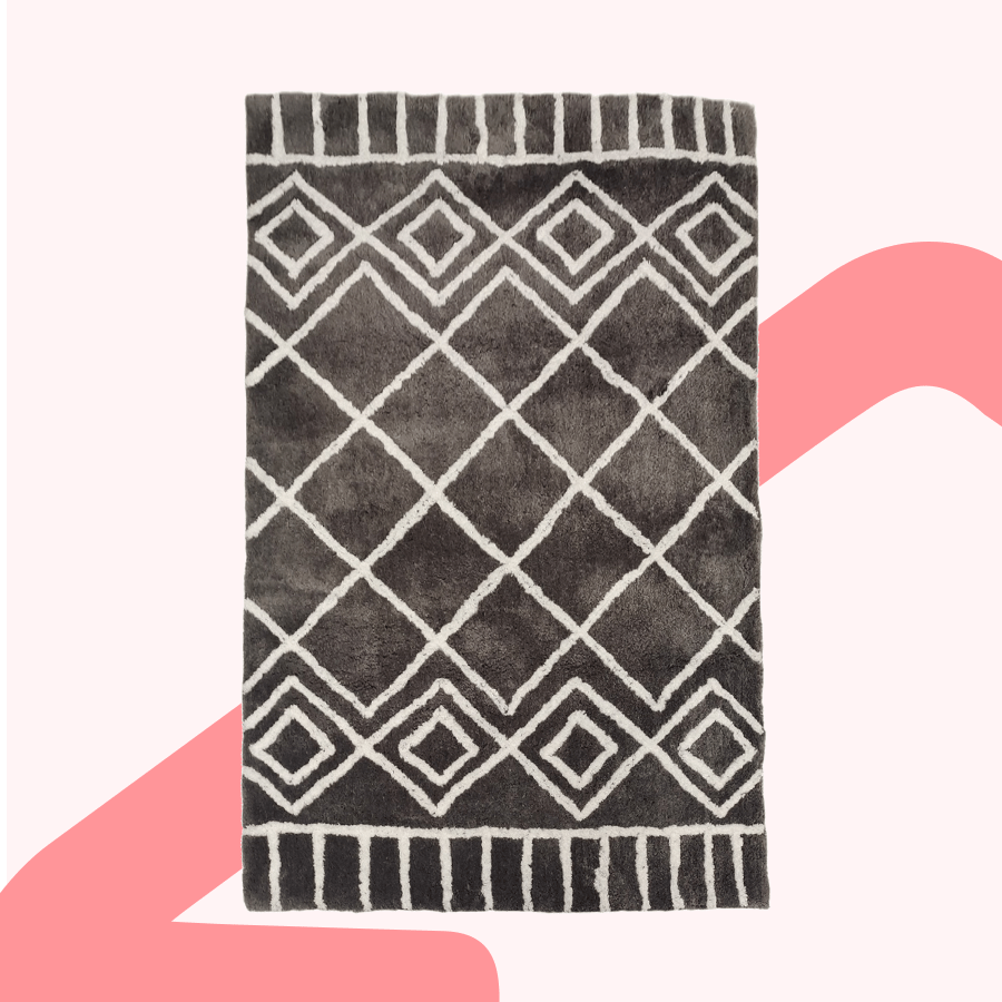 Sacha Boho Gray Tufted Rug