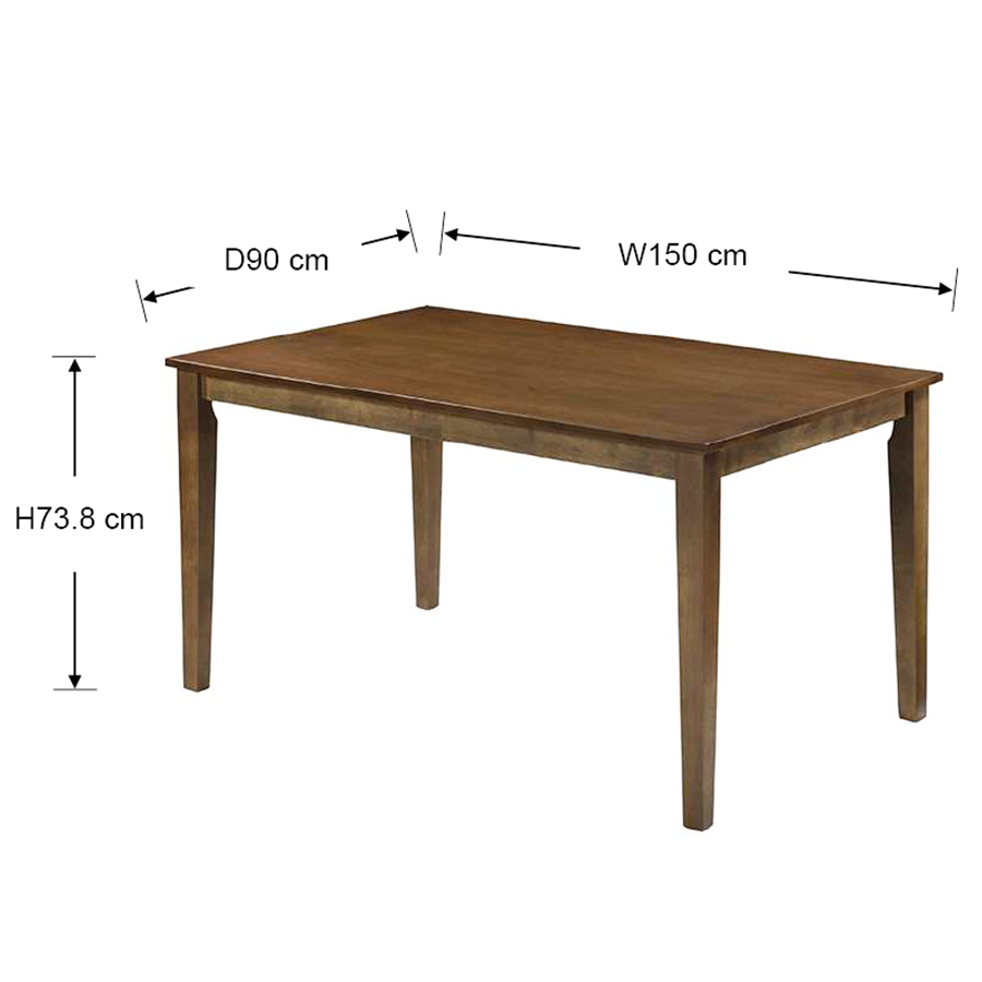 #size_150 cm 6 Seat Dining Table