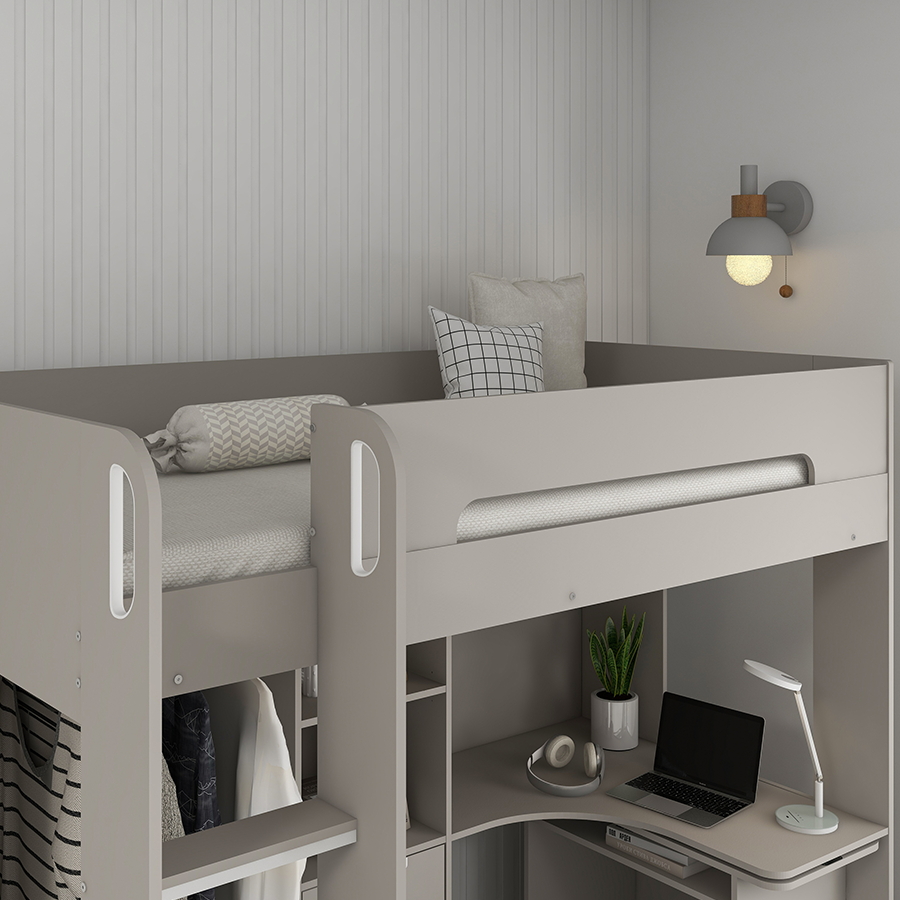 Terrie Loft Bed with Desk