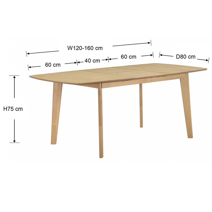 Torin 120-160 Butterfly Extension Table