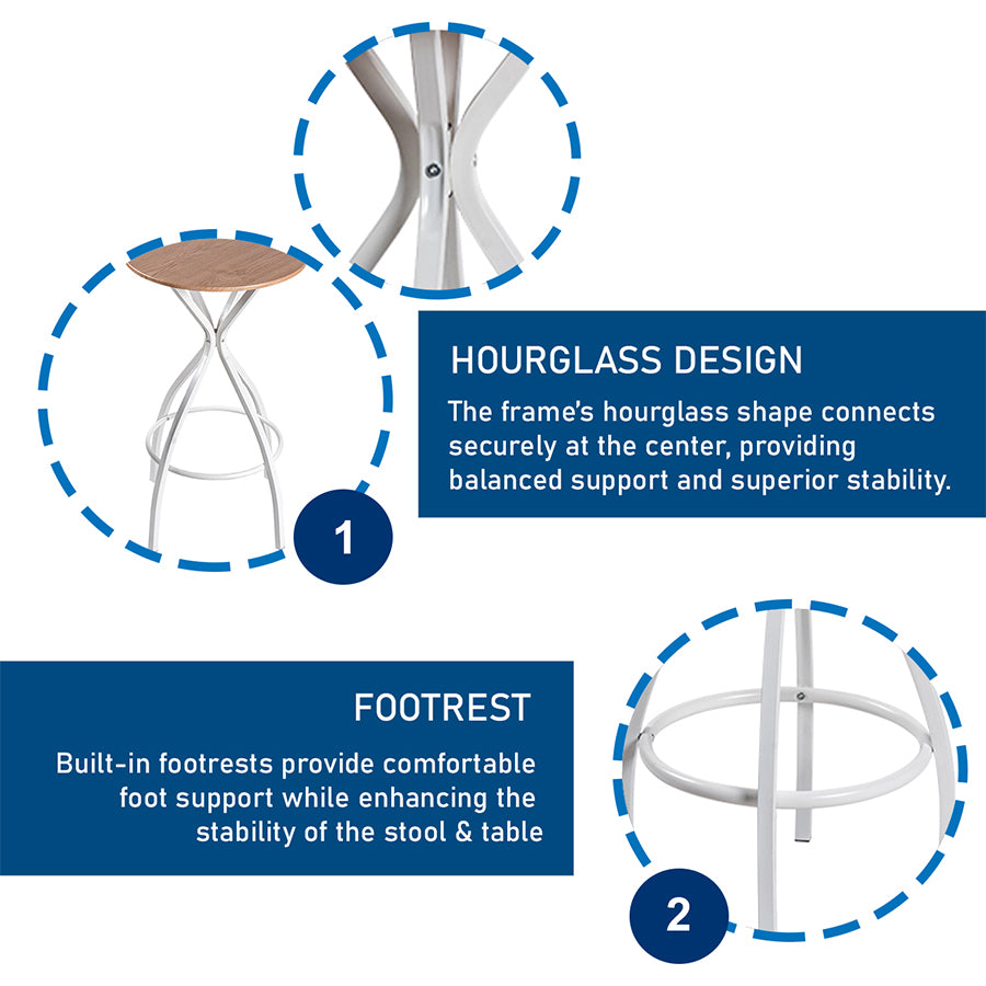 Arietta 2 Seater Pub Set - Oak