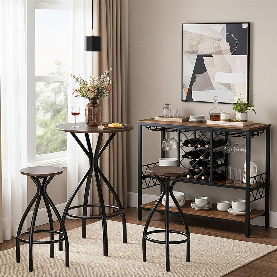 Arietta 2 Seater Pub Set - Walnut