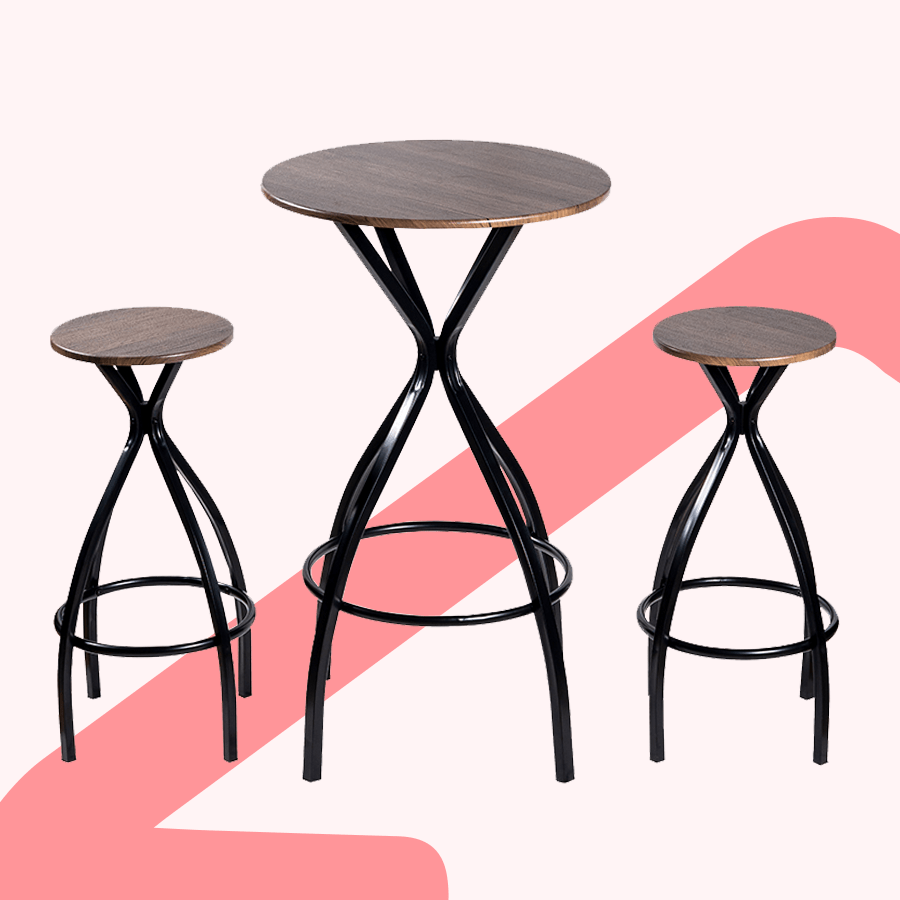 Arietta 2 Seater Pub Set - Walnut