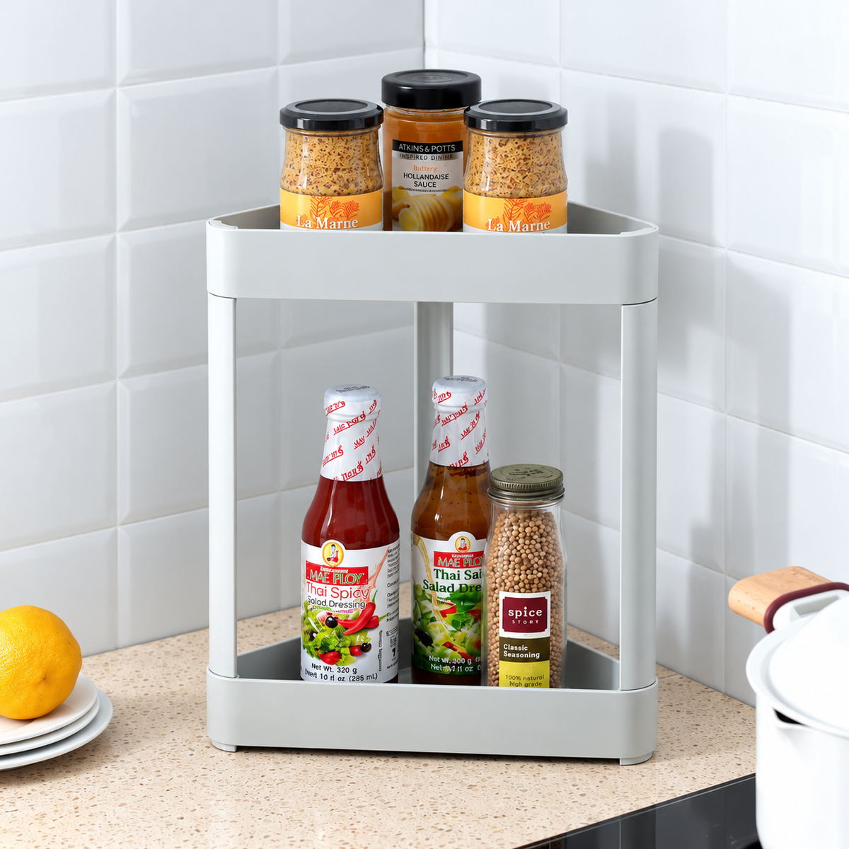 Varga 2 Layer Corner Shelf Unit