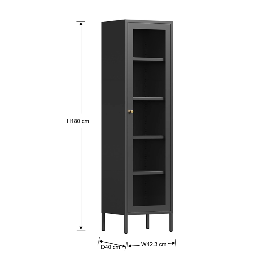 Rosco Narrow Metal Display Cabinet