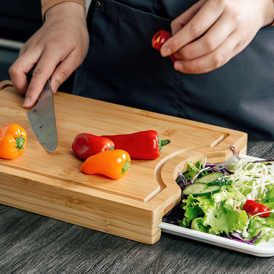 Drevo Cutting Board with Pullout Tray