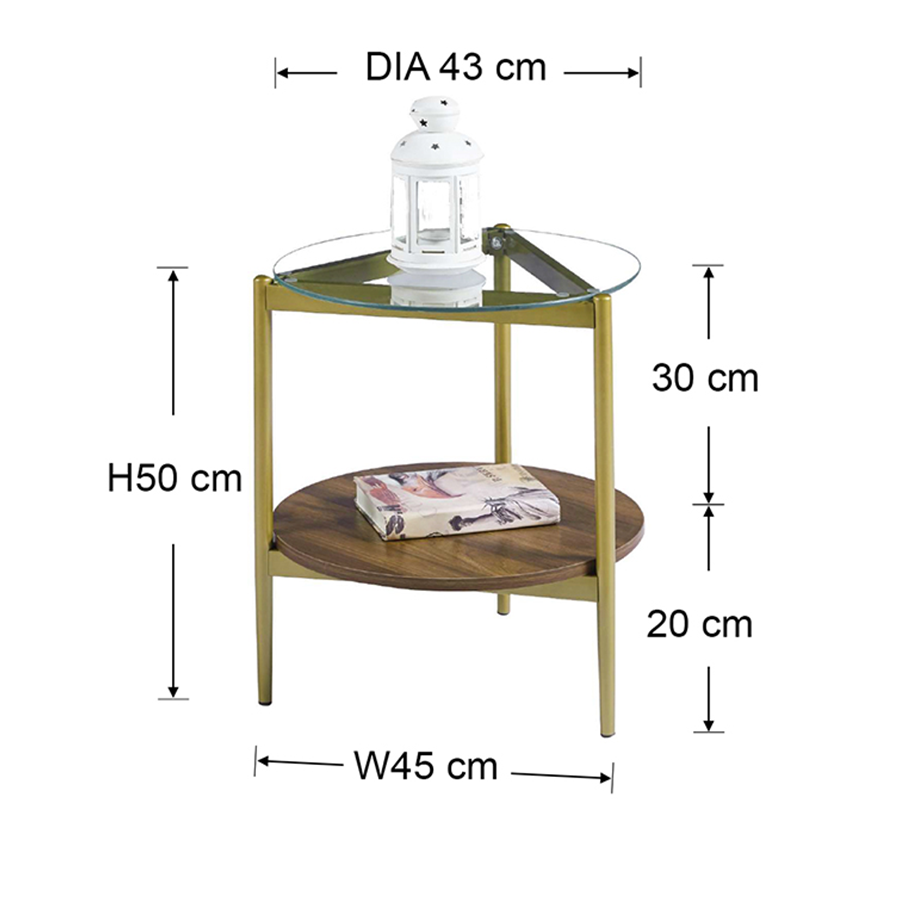 Bexley Glass Top Side Table