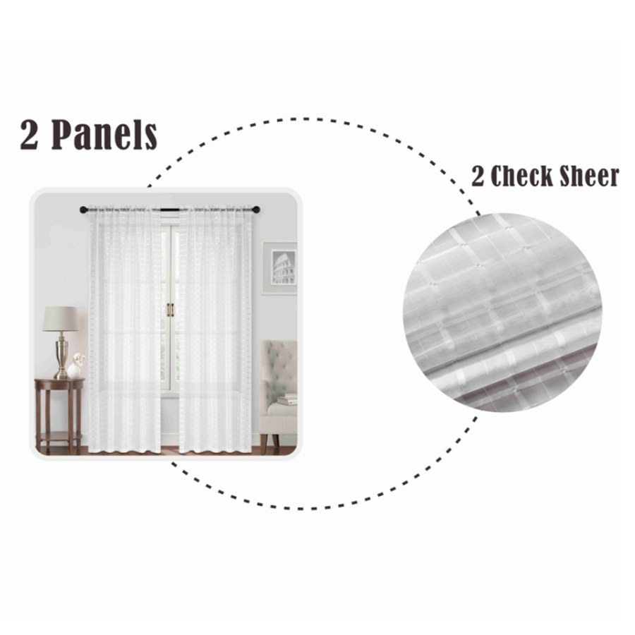 Bara White Sheer Set of 2 Curtains