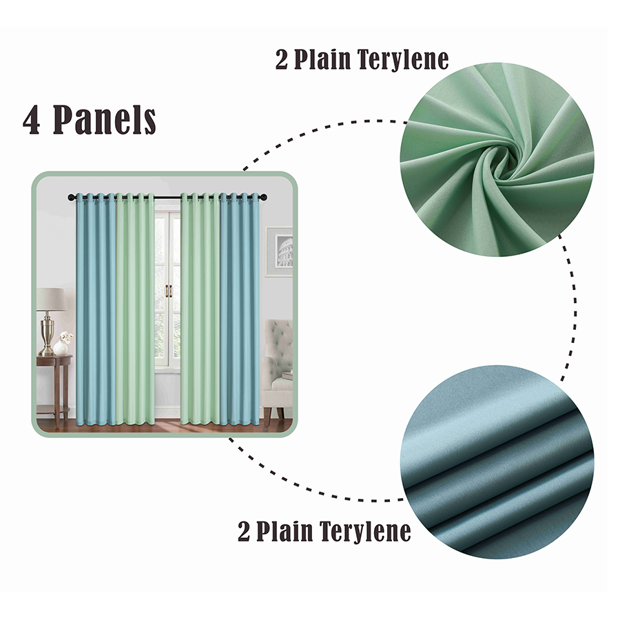 Birgit Plain Set of 4 Curtains