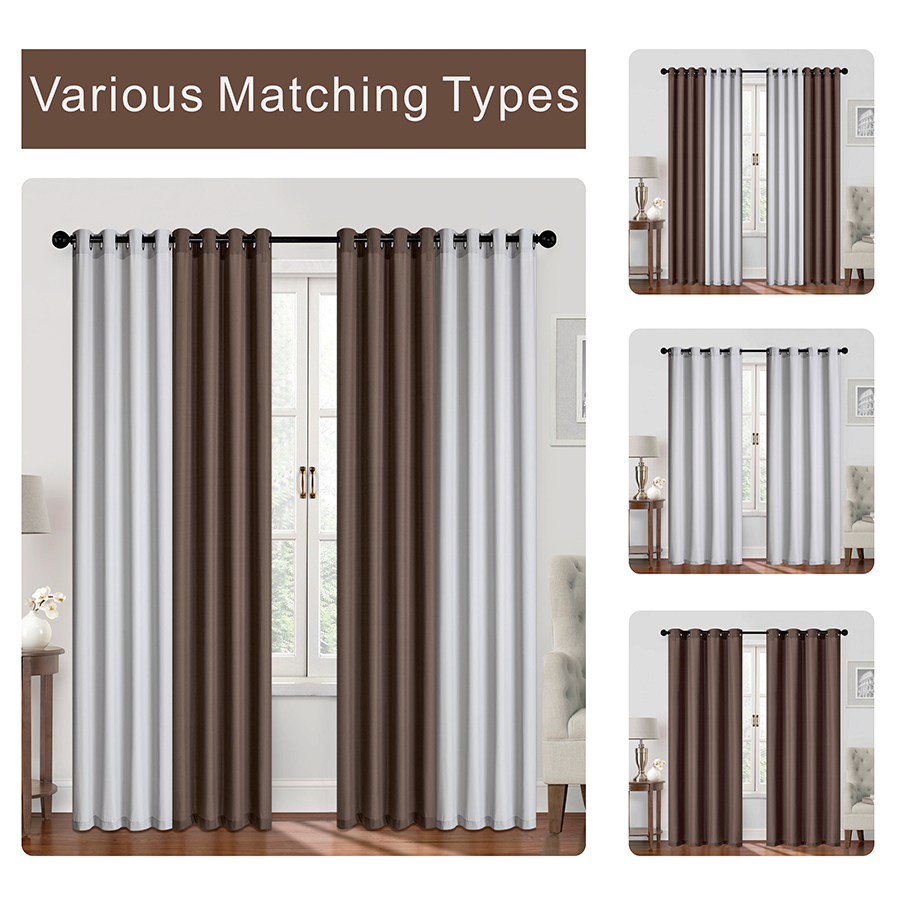 Bela Plain & Print Set of 4 Curtains