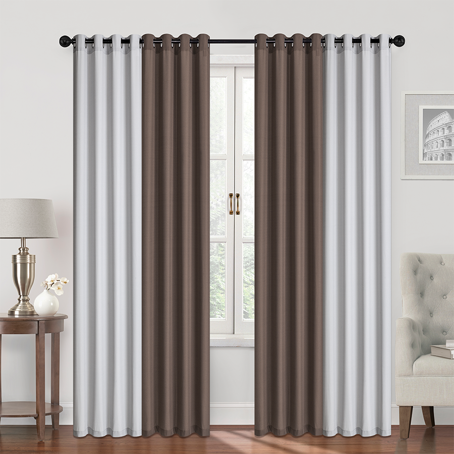 Bela Plain & Print Set of 4 Curtains