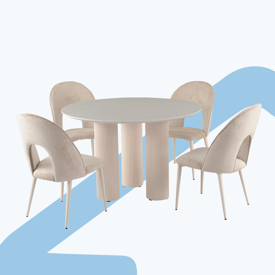 Kinsley 4 Seater Round Dining Set