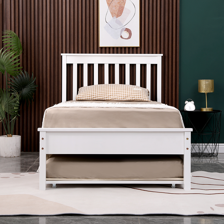 Single bed frame hot sale trundle