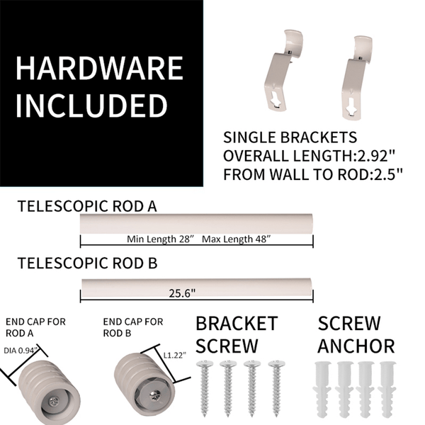 Add A Rod Basic Adjustable White Curtain Rod