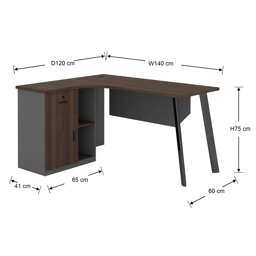 Alice 140x120 cm Left Corner Desk