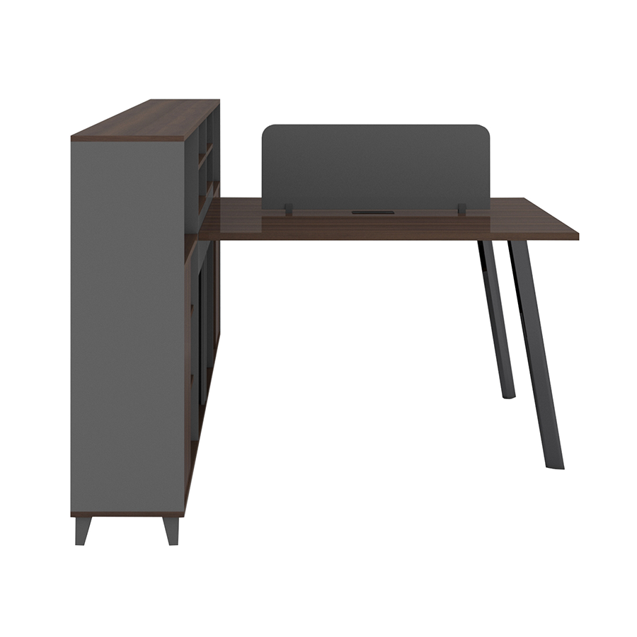 Alice 2S Desk with Side Storage Cabinet