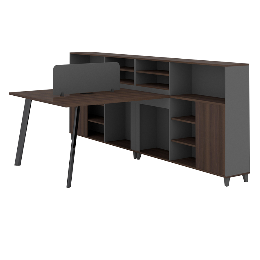 Alice 2S Desk with Side Storage Cabinet