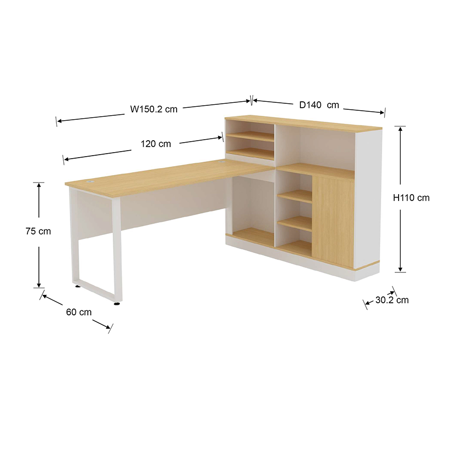 Rollins 1S Desk with Storage Cabinet