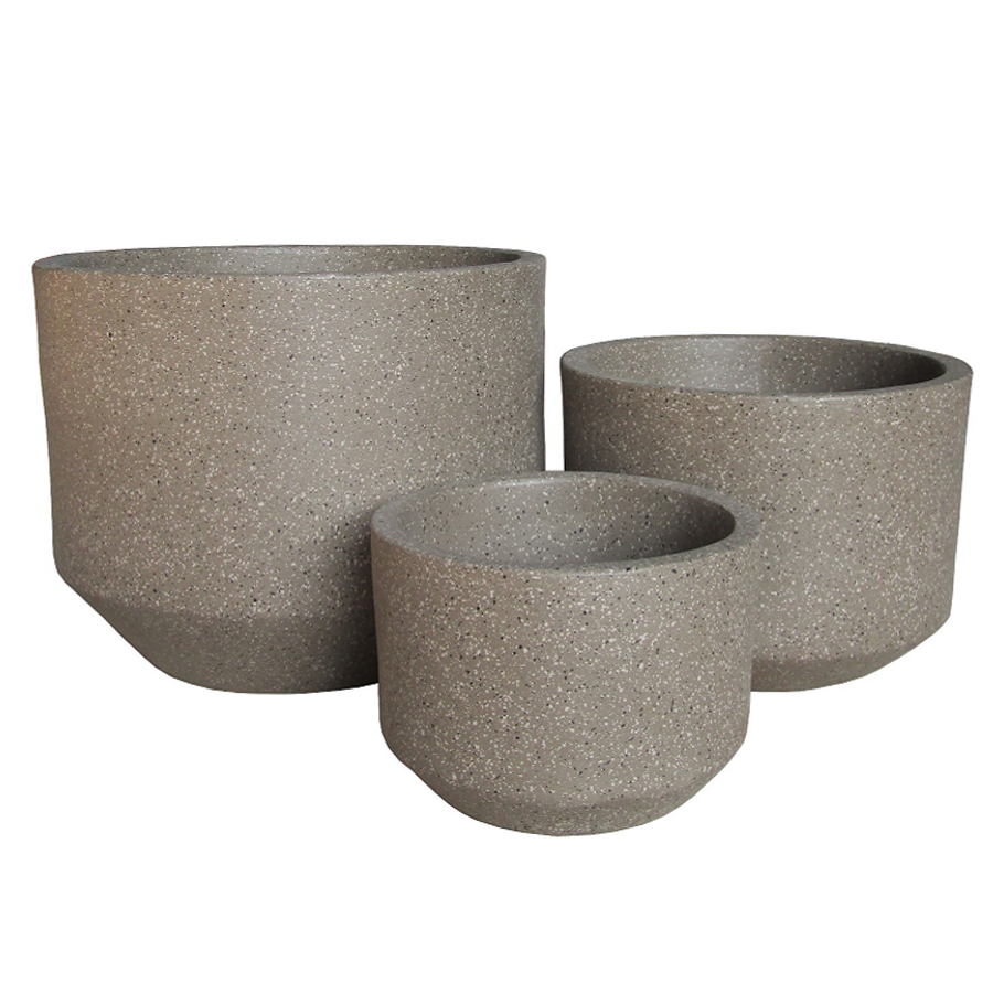 Terrazo Gray Clay Pot