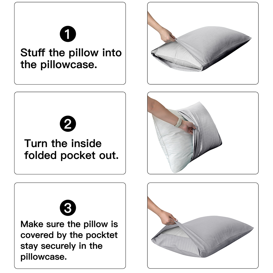 Deluxe Gray Plain Pillowcases