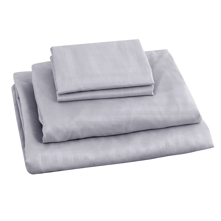 Deluxe Gray Plain Sheet 4pc Set