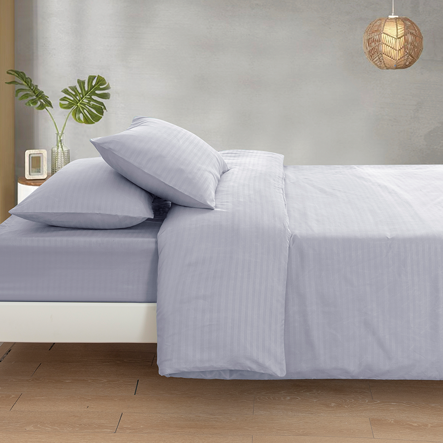 Deluxe Gray Plain Sheet 4pc Set