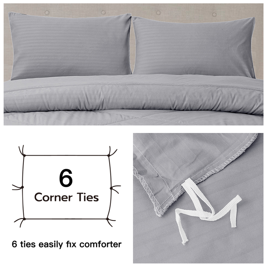 Deluxe Gray Plain Sheet 4pc Set