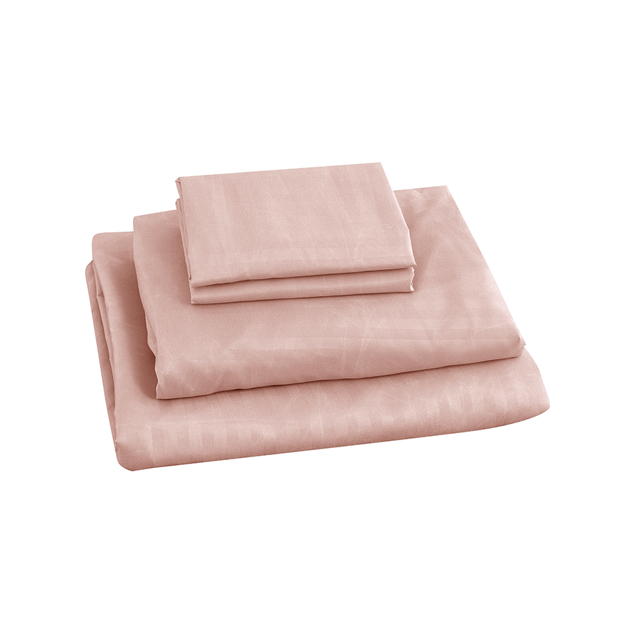 Deluxe Rose Dust Plain Sheet 4pc Set