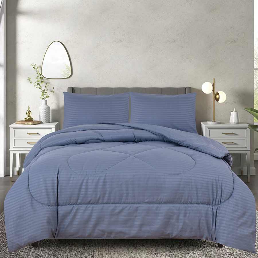 Deluxe Cool Gray Plain Bed in A Bag Linen