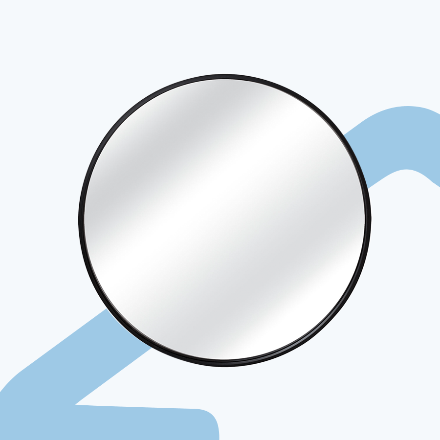 Jorn Black Round Wall Mirror