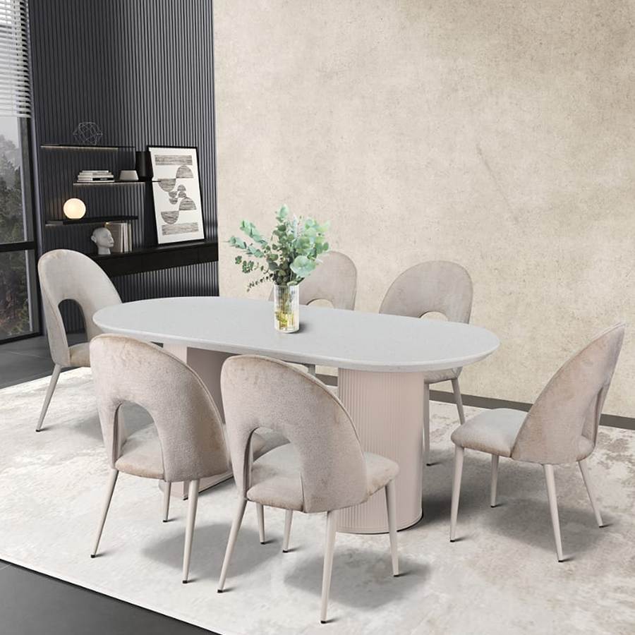 Kinsley 6 Seater Oval Dining Set