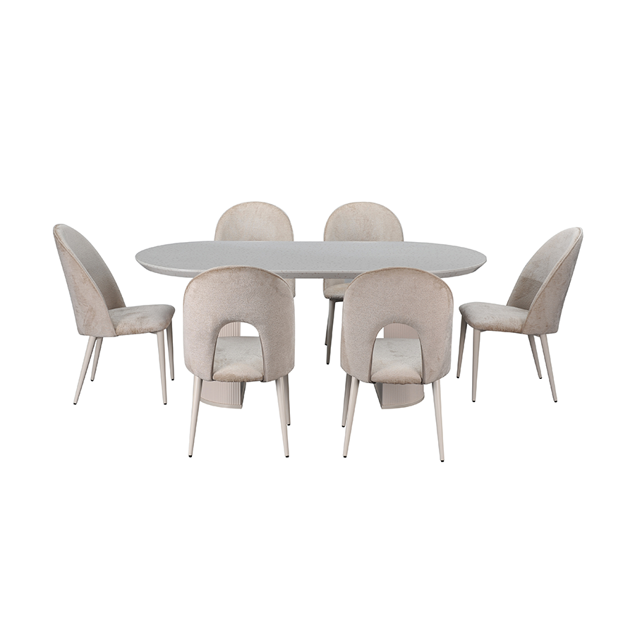 Kinsley 6 Seater Oval Dining Set