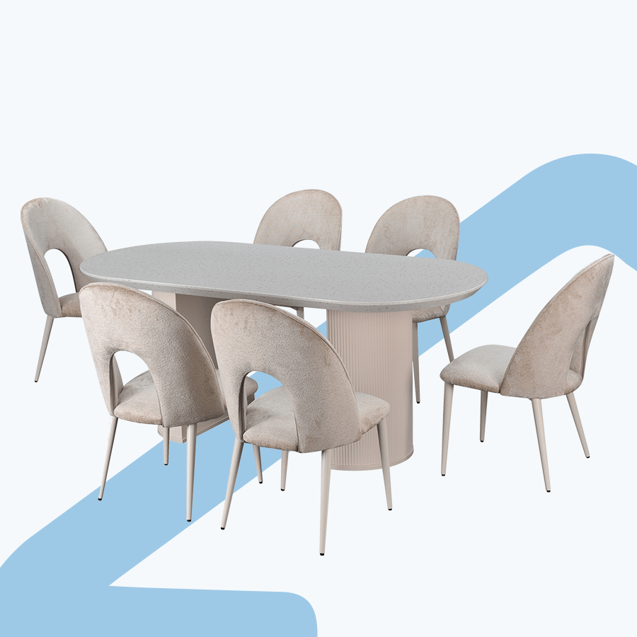 Kinsley 6 Seater Oval Dining Set
