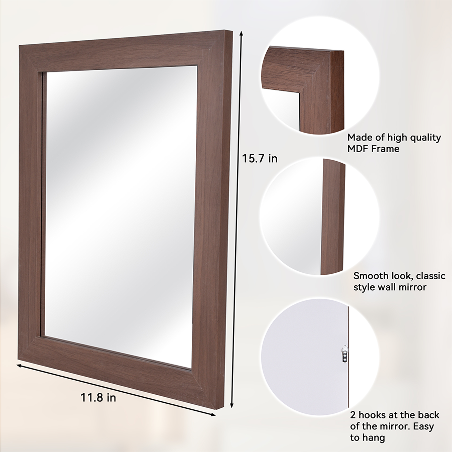 Basic Mirror Pine Walnut 30x40cm B1T1