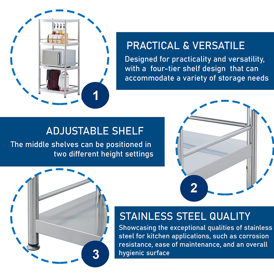 Weston 60 SS 4 Tier Metal Rack