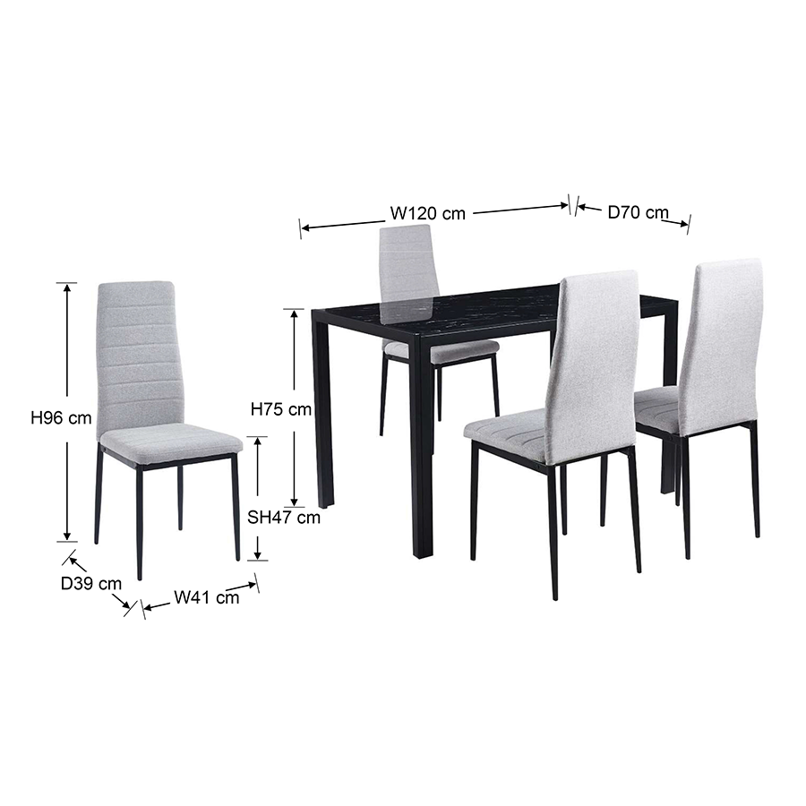 Nadine 4 Seater Dining Set