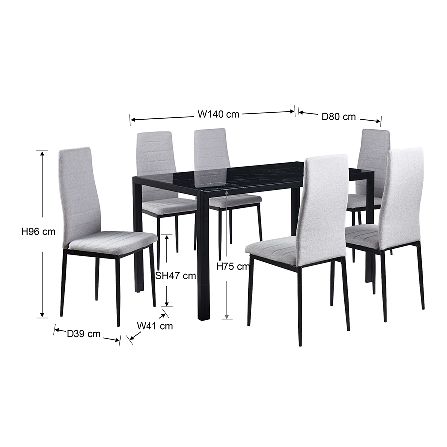 Nadine 6 Seater Dining Set