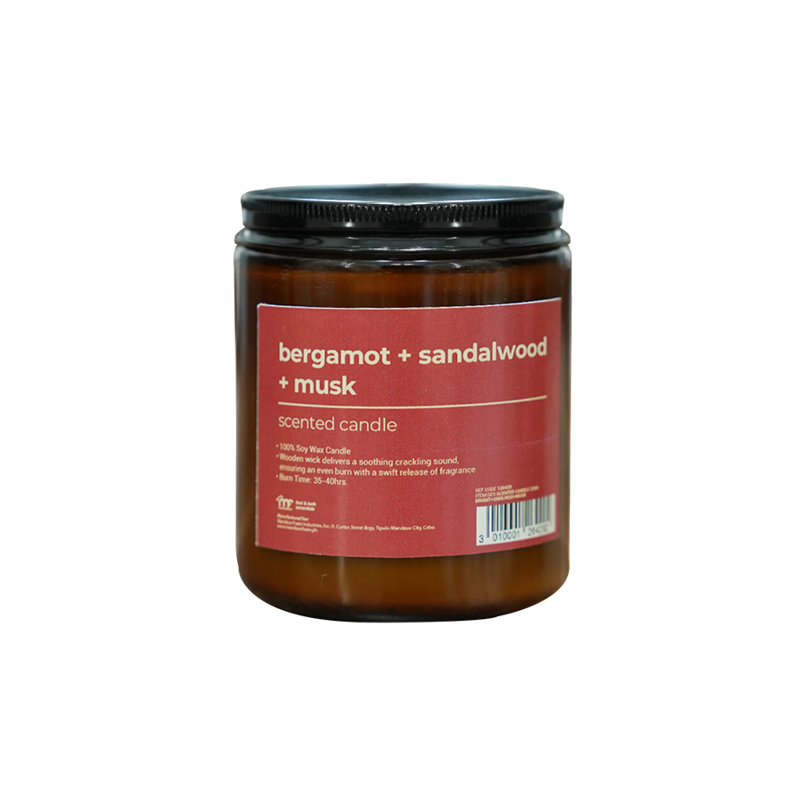 Scented Candle 220g - Bergamot+ Sandalwood + Musk