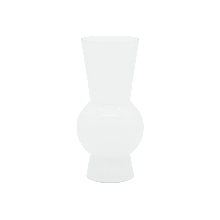 Flordel White Glass Vase 30cm