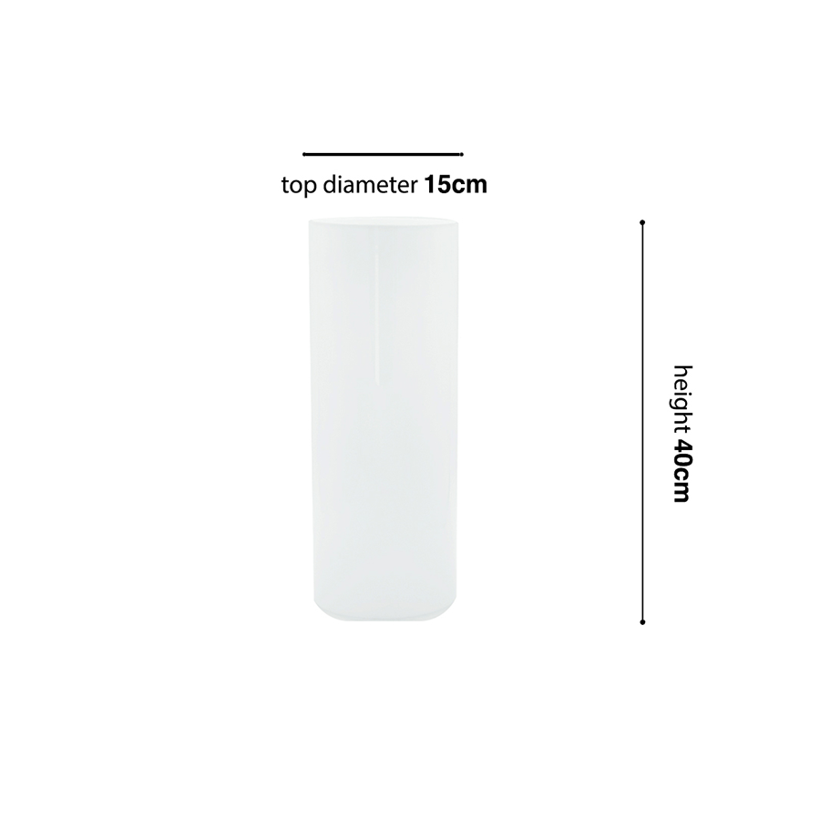 Rotex White Glass Vase 40cm